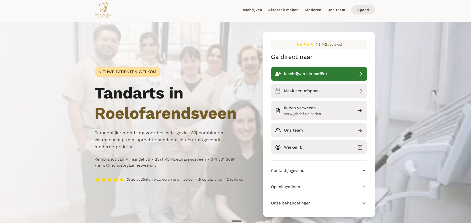 Voorbeeld van een landingspagina die met behulp van AI is ontworpen
